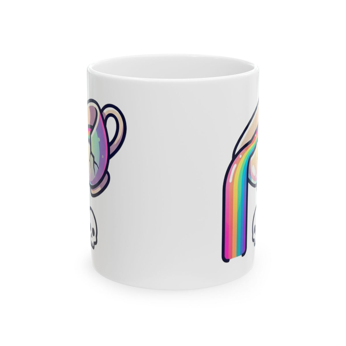"Surviving on Caffeine Spite and Superior Aesthetics" White Ceramic Mug — Graphic