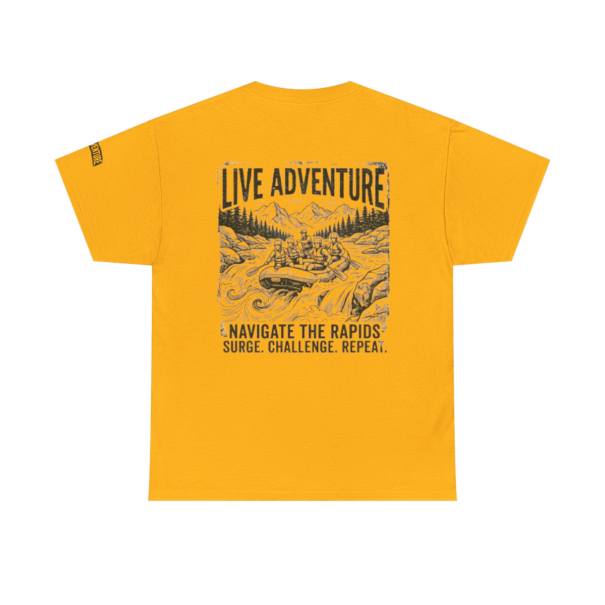 Color: Gold | Live Adventure - Rafting Premium Graphic Tee