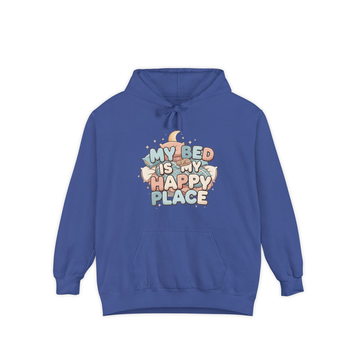 Color: Flo Blue | Bed > People: A Love Story | Garment-Dyed Hoodie — AttitudeShirts