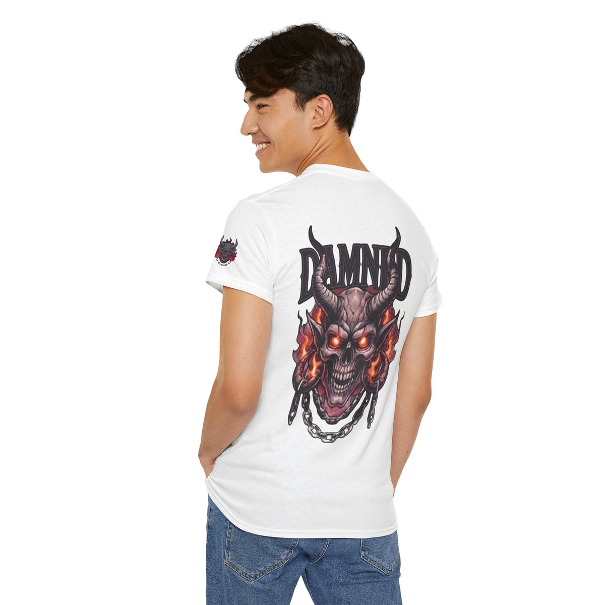 Color: White | Damned Premium Graphic Tee