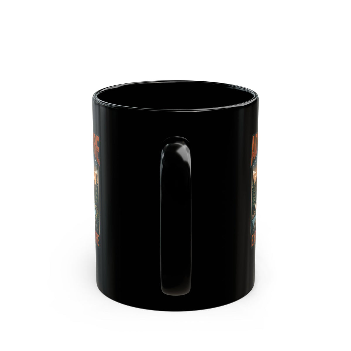 "Adventure Dog" Black Ceramic Mug