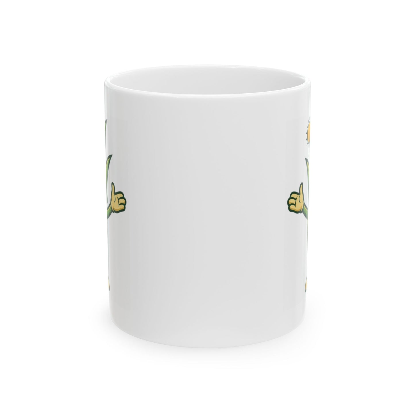"If You're Grass You're Very Happy" White Ceramic Mug — Graphic