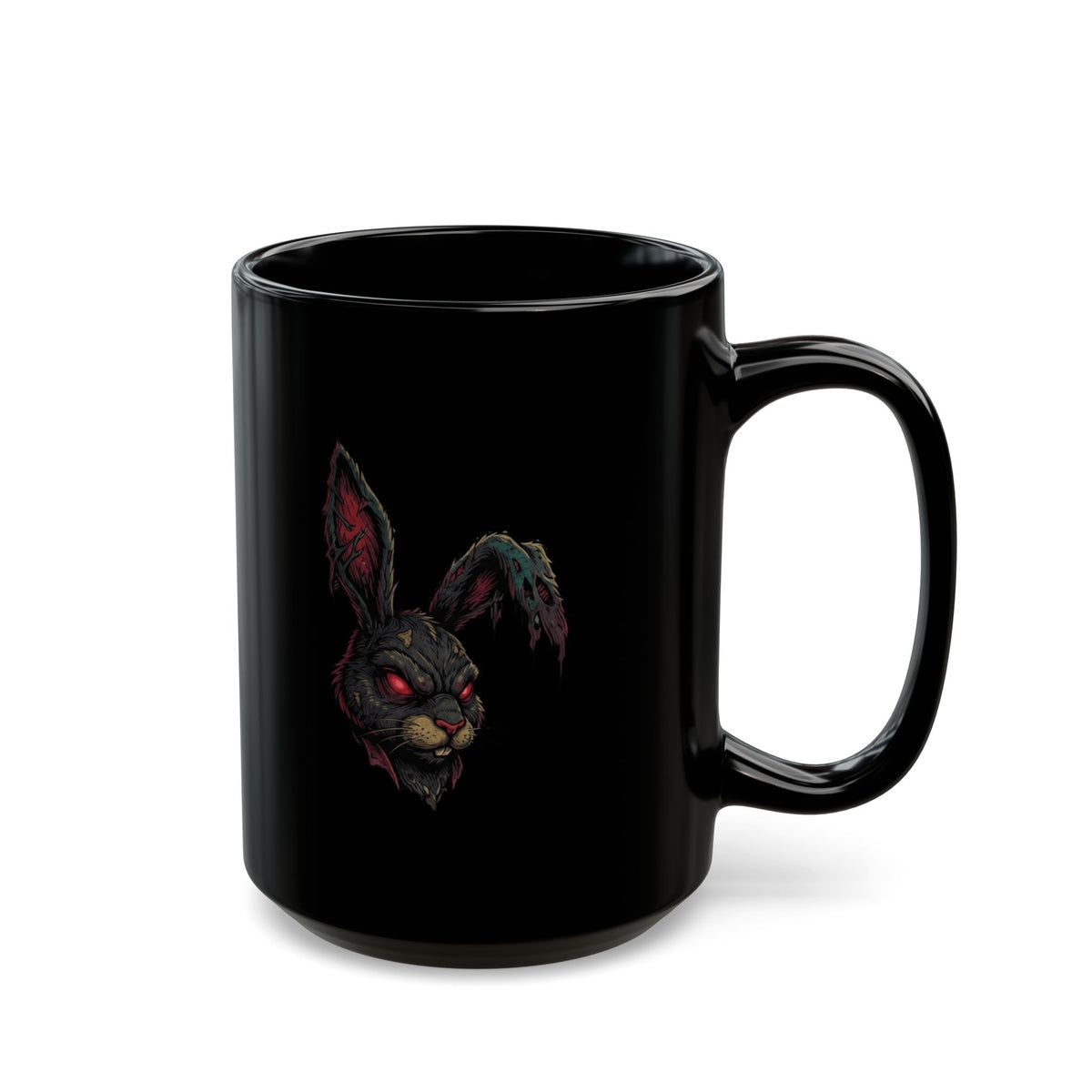 "Zombie Bunny" Black Ceramic Mug — Graphic