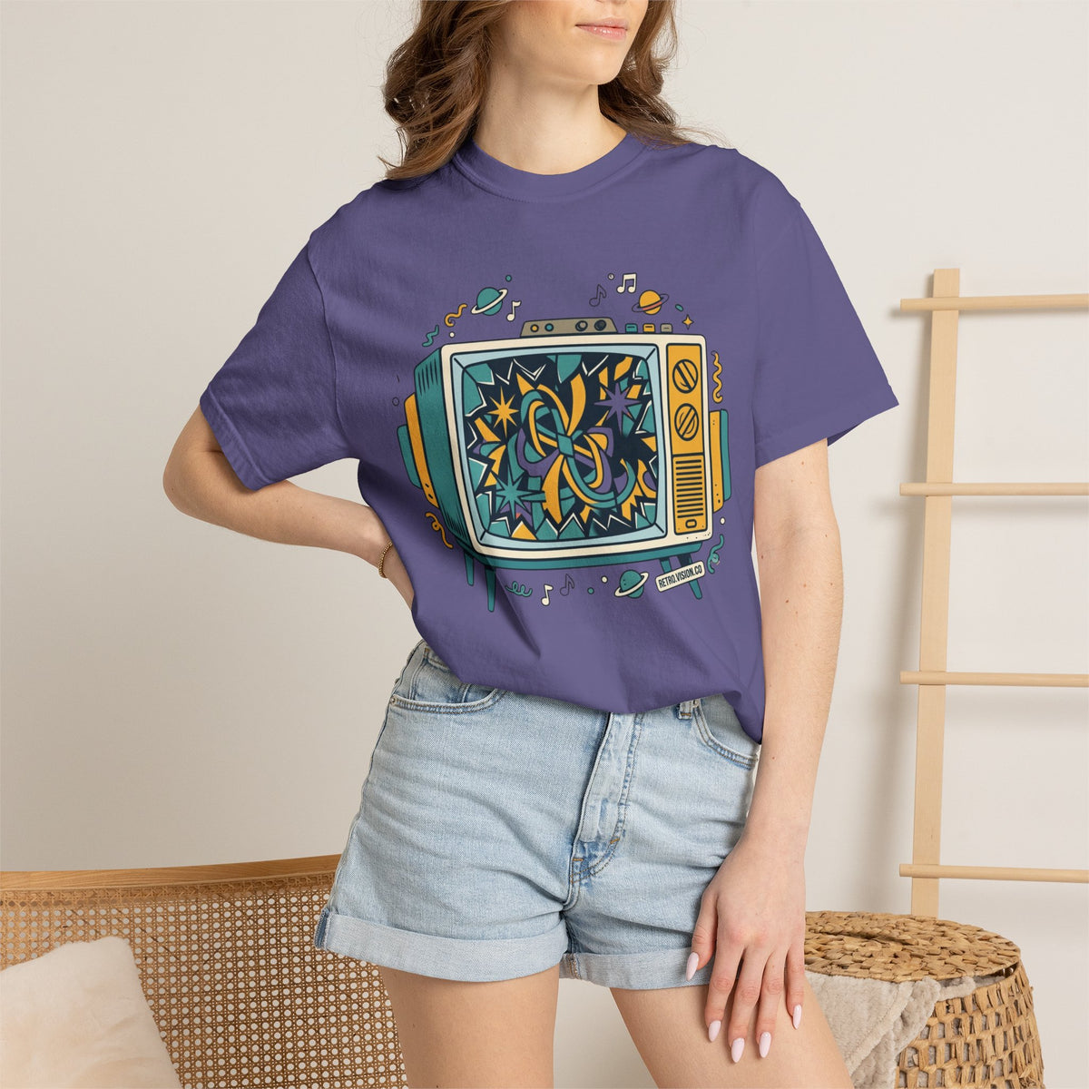 Color: Grape | Retro Vision Unisex Garment-Dyed Tee