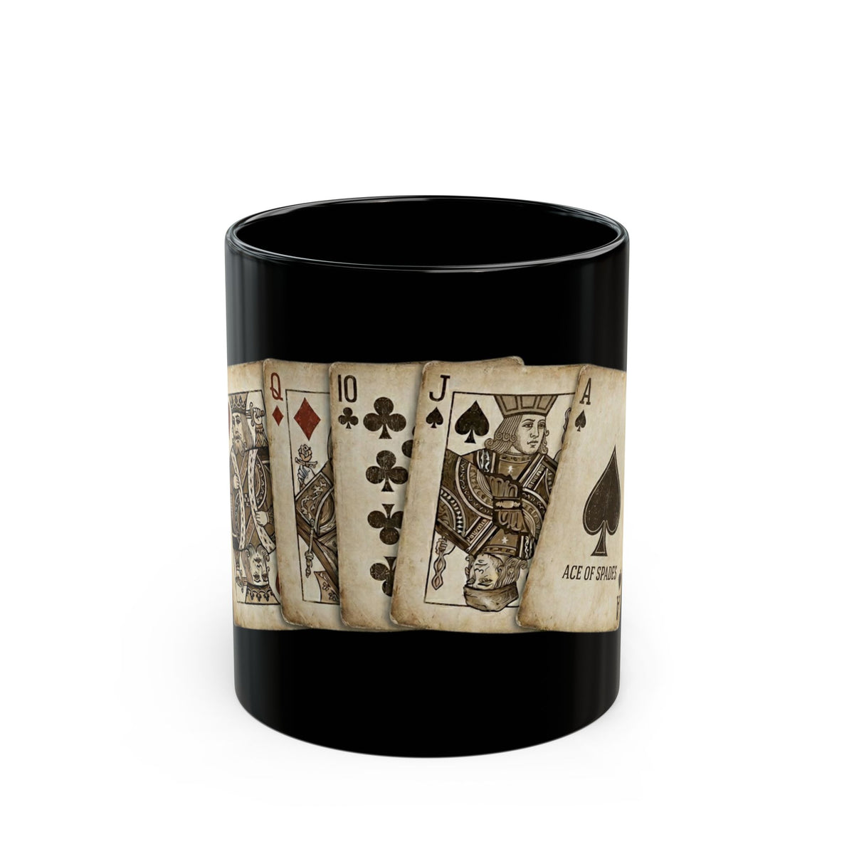 "Strip Poker Professional" Black Ceramic Mug — Graphic