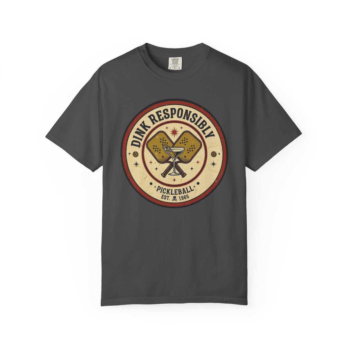 Color: Graphite | Dink Responsibly 3 Unisex Garment-Dyed T-shirt