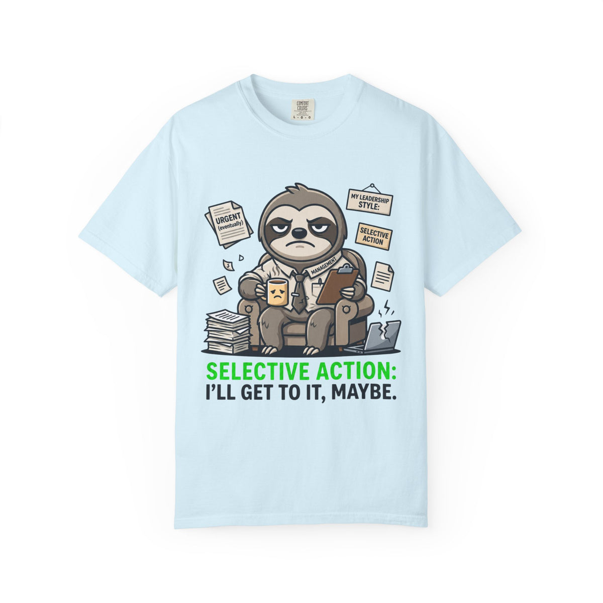 Color: Chambray | Selective Action Unisex Garment-Dyed Tee