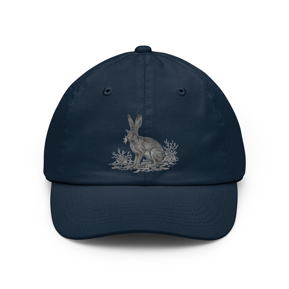 Color: Navy | Pencil Sketch Art Jack Rabbit Dad Hat