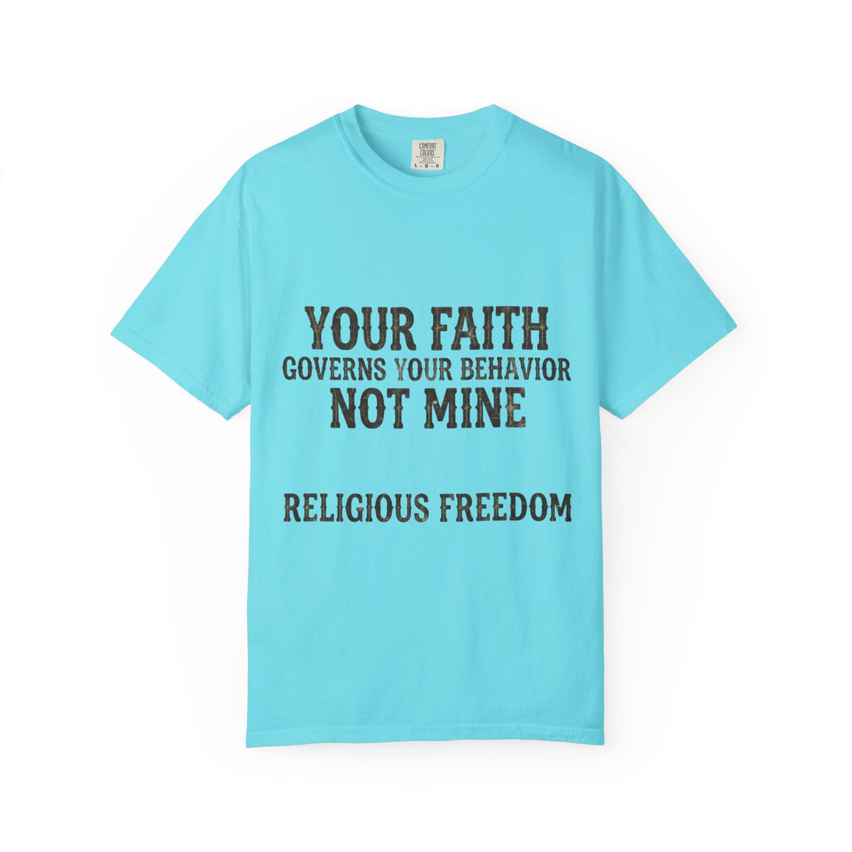 Color: Lagoon Blue | Religious Freedom Unisex Garment-Dyed Tee