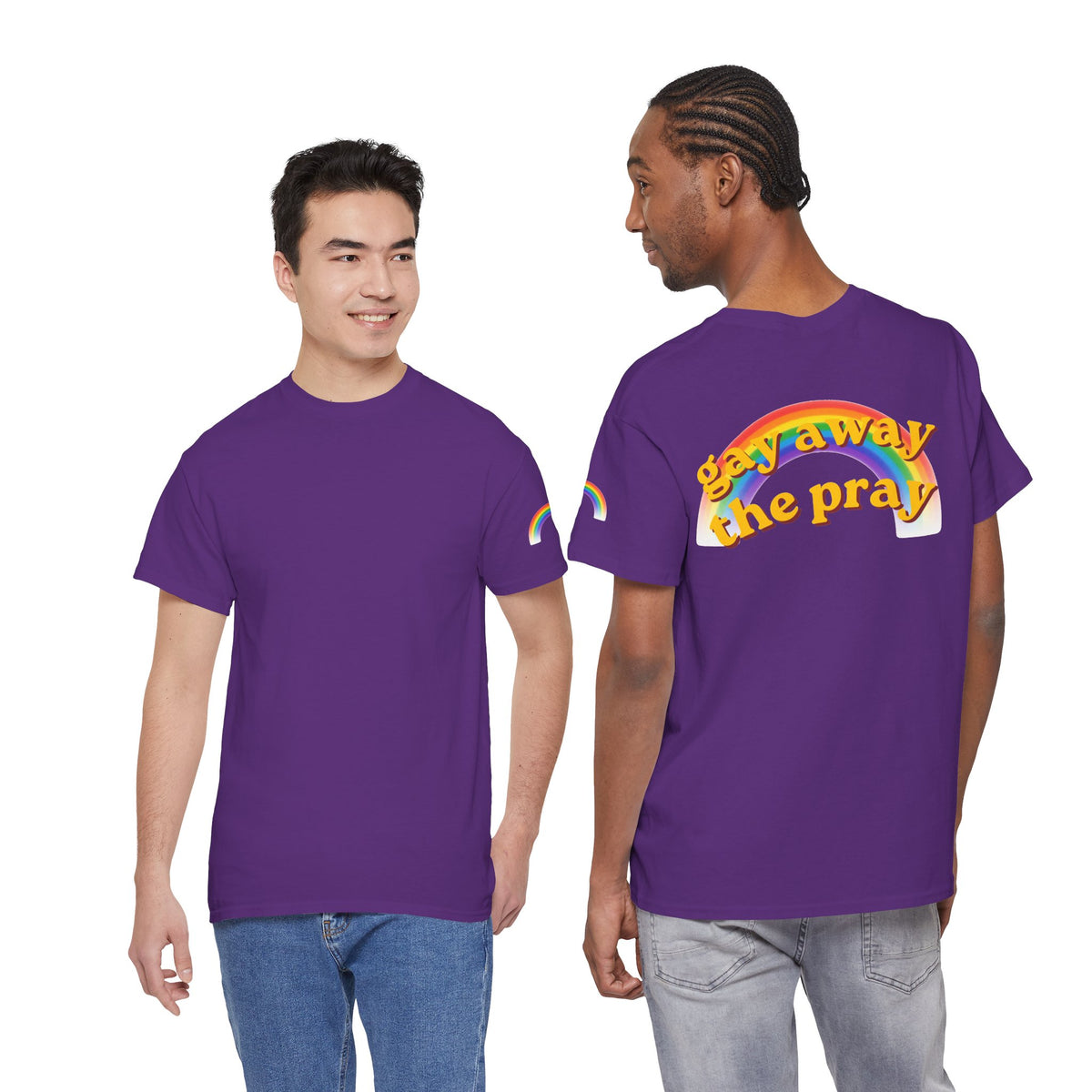 Color: Purple | Gay Away the Pray Premium Graphic Tee