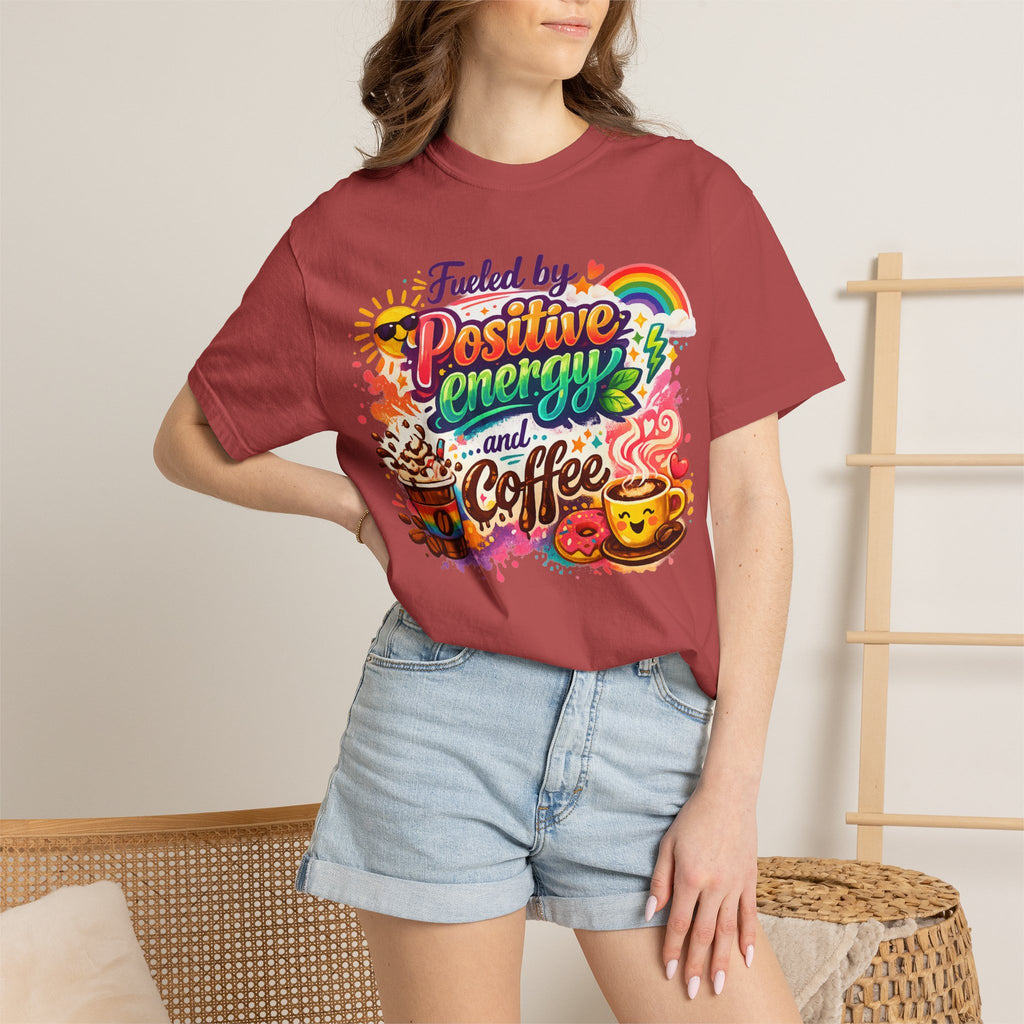 "The Caffeine-Induced Optimist" Unisex Garment-Dyed T-shirt