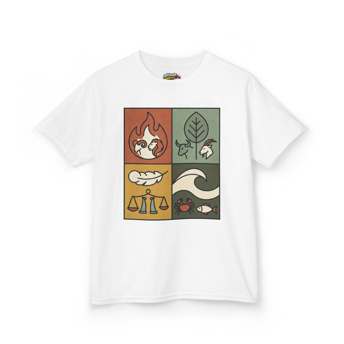 "Four Elements- Fire, Earth, Air, Water" Kids Tee