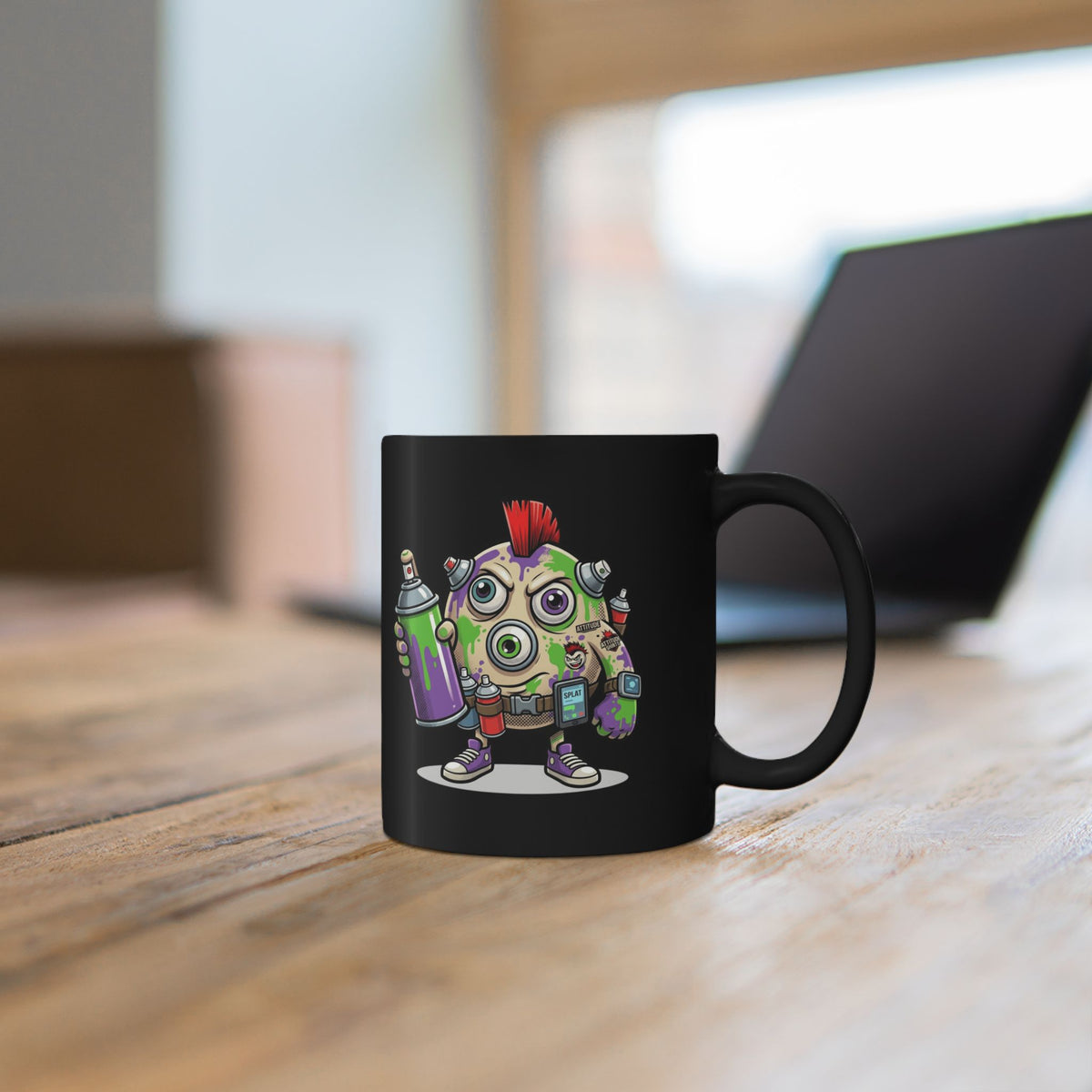 "Graffiti" Black Ceramic Mug