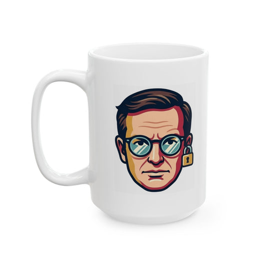 "Pentagon Locks Out The Check Signers" White Ceramic Mug — Graphic
