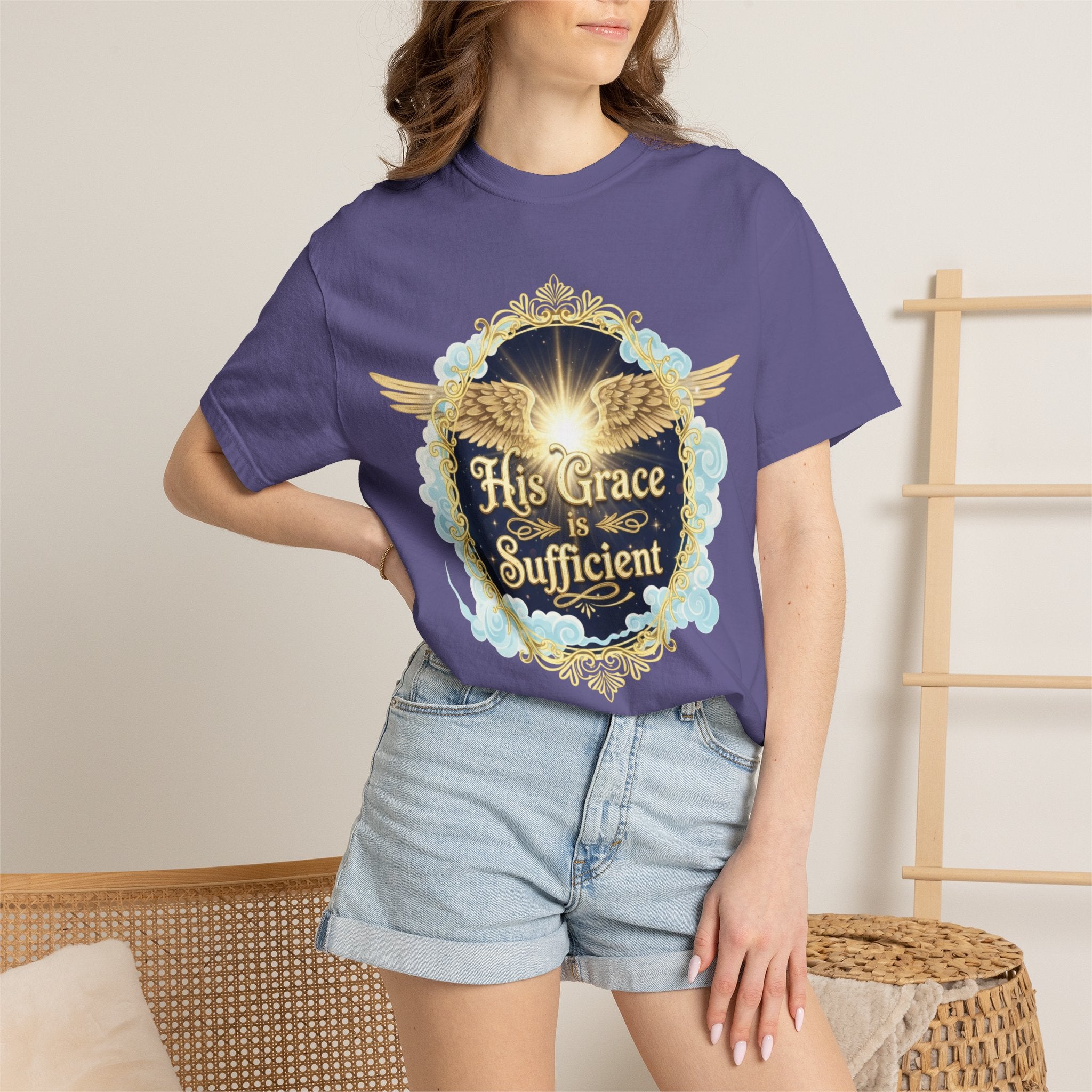 "His Grace is Sufficient" Unisex Garment-Dyed T-shirt