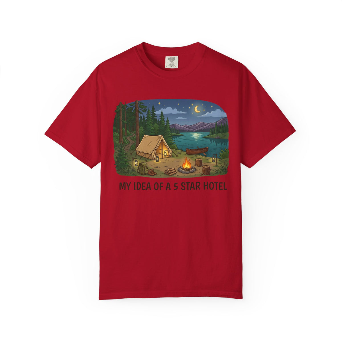 Color: Red | Five Star Hotel Unisex Garment-Dyed Tee