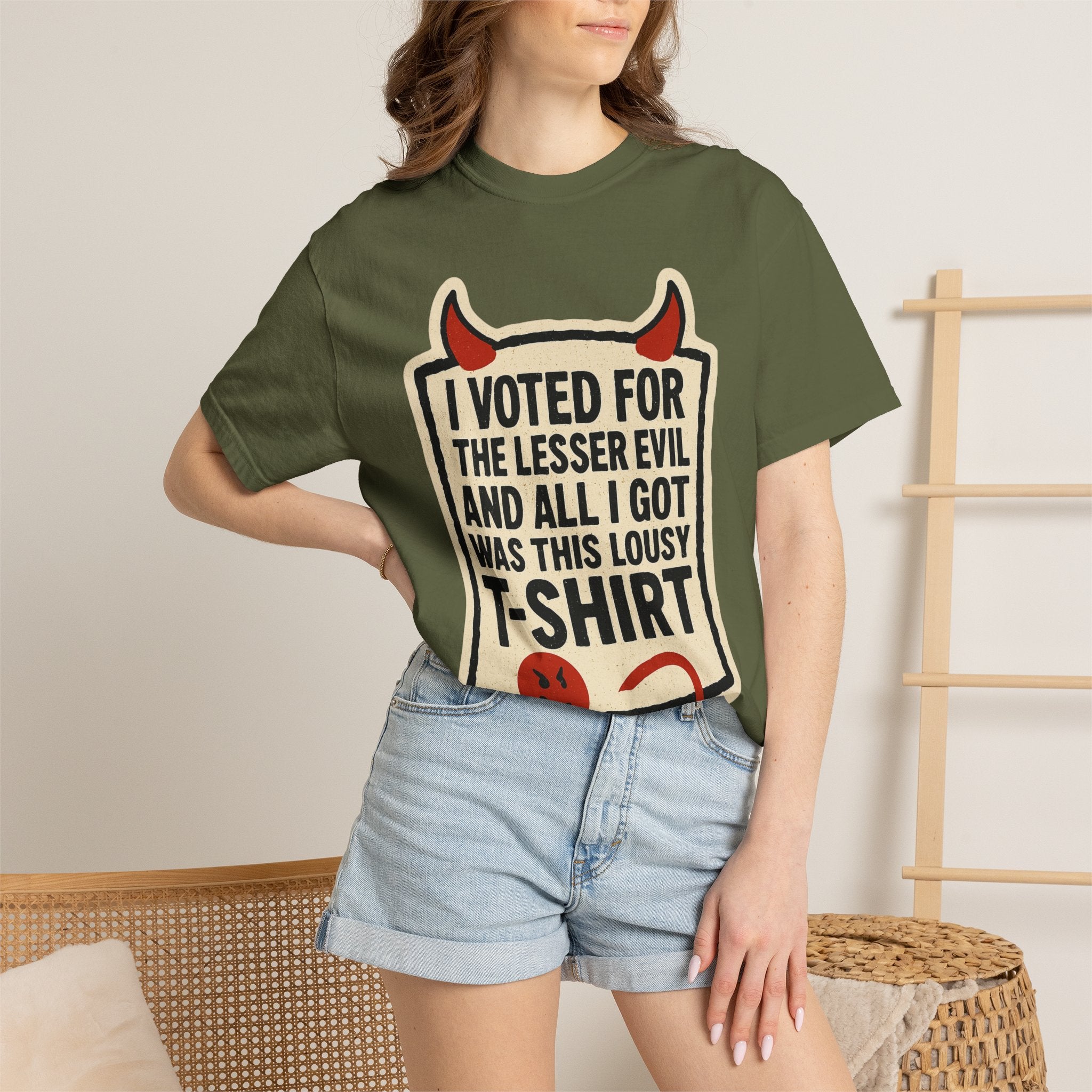 "Lesser Evil" Unisex Garment-Dyed T-shirt