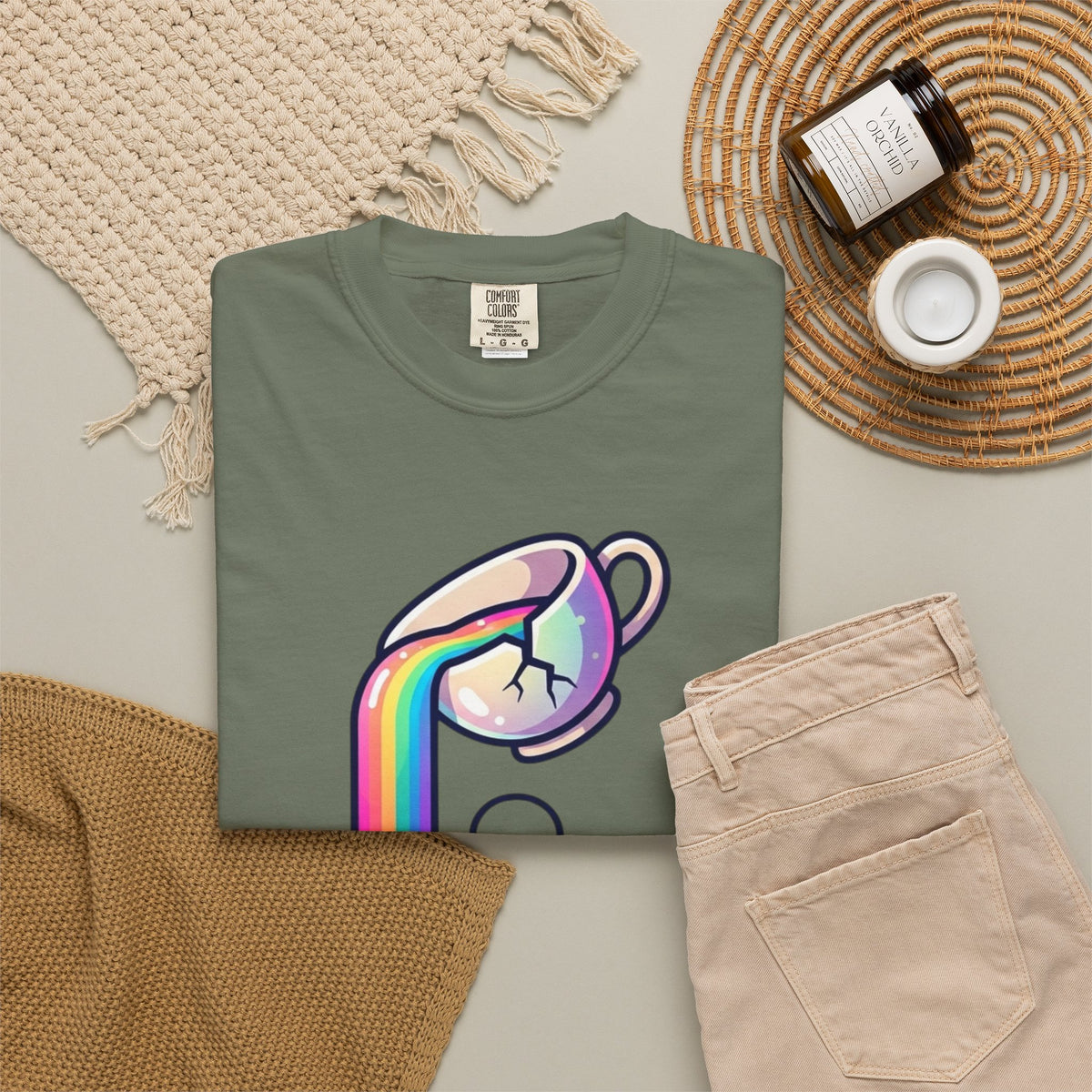 "Surviving on Caffeine Spite and Superior Aesthetics" Unisex Garment-Dyed Tee