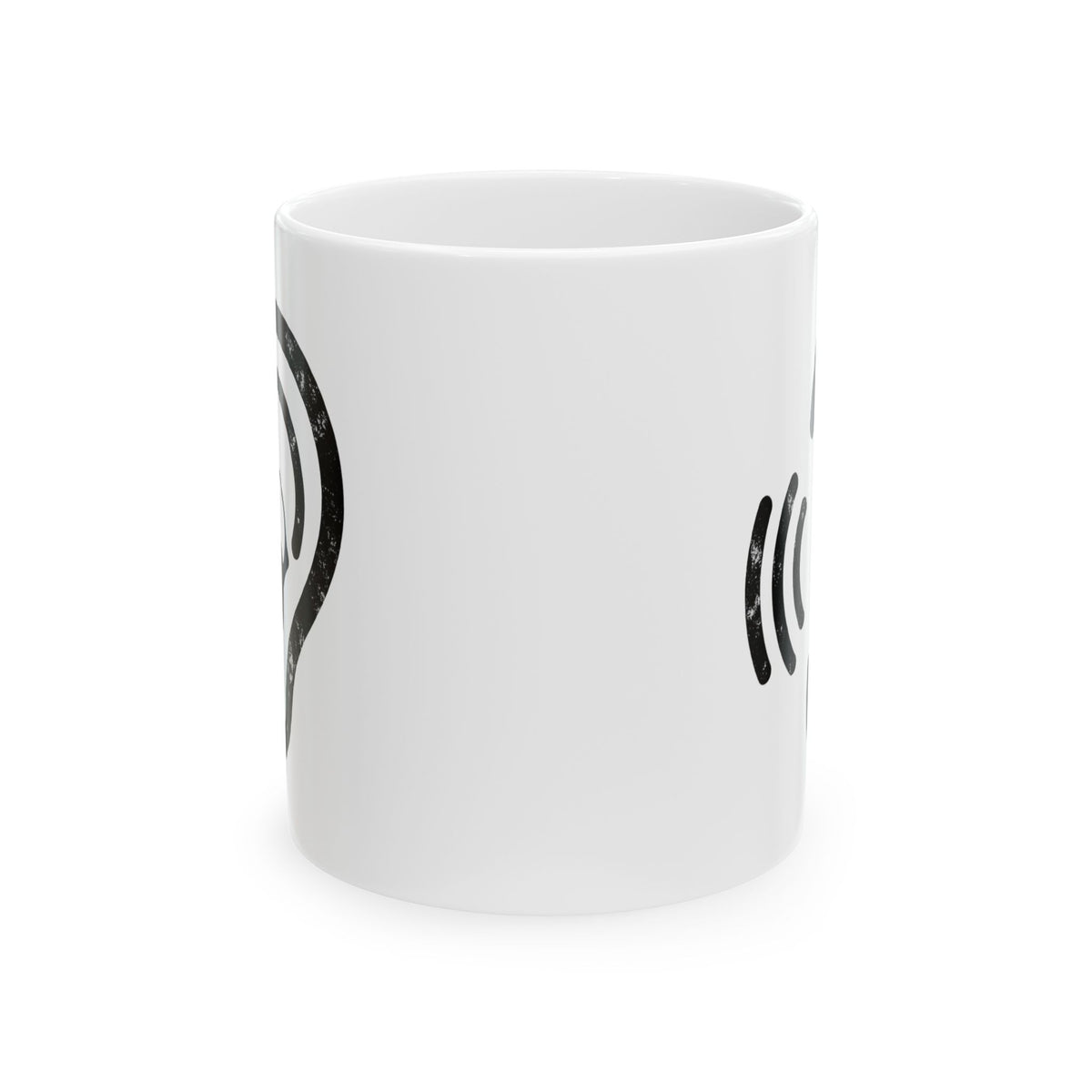"I'm Only Smiling Because You're Not Listening" White Ceramic Mug — Graphic