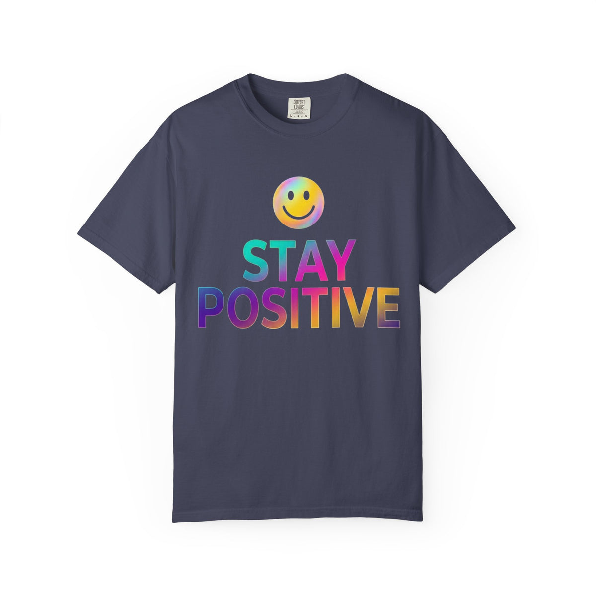Color: Denim | Stay Positive Unisex Garment-Dyed Tee