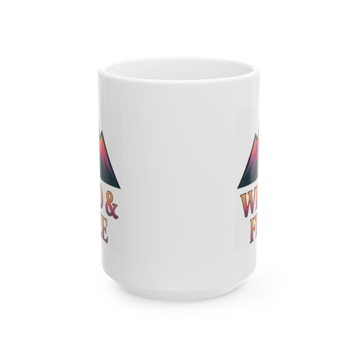 "Wild & Free" White Ceramic Mug — Graphic
