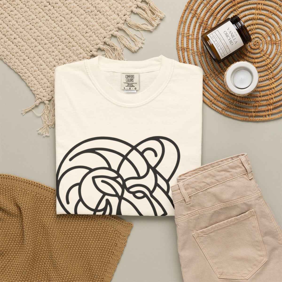 "Aries The Minimalist Ram" Unisex Garment-Dyed Tee