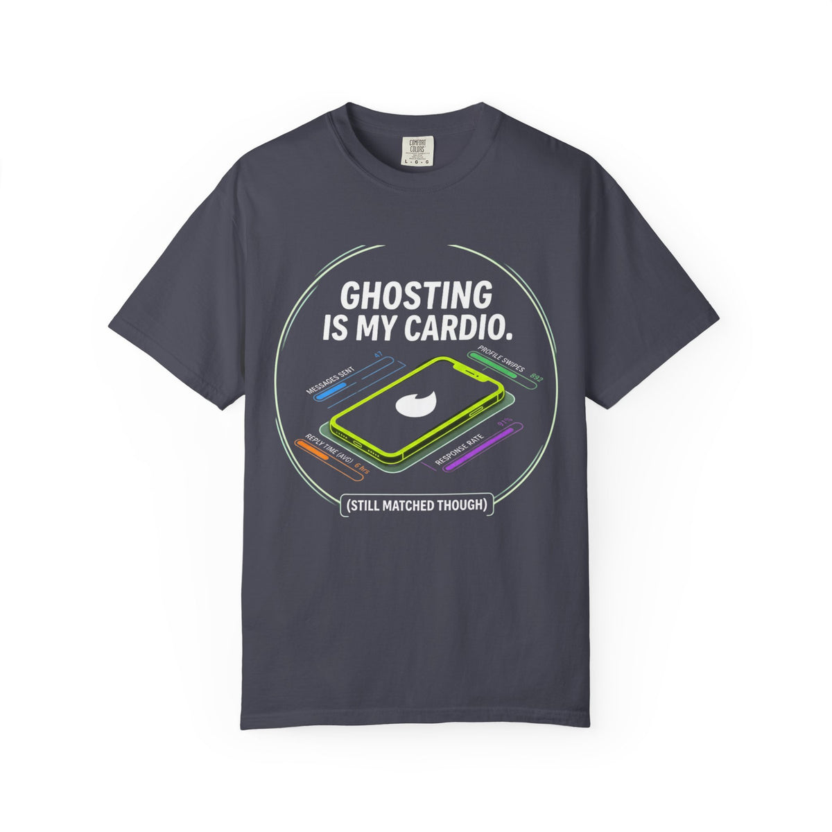 Color: Navy | Ghosting Is My Cardio Unisex Garment-Dyed Tee