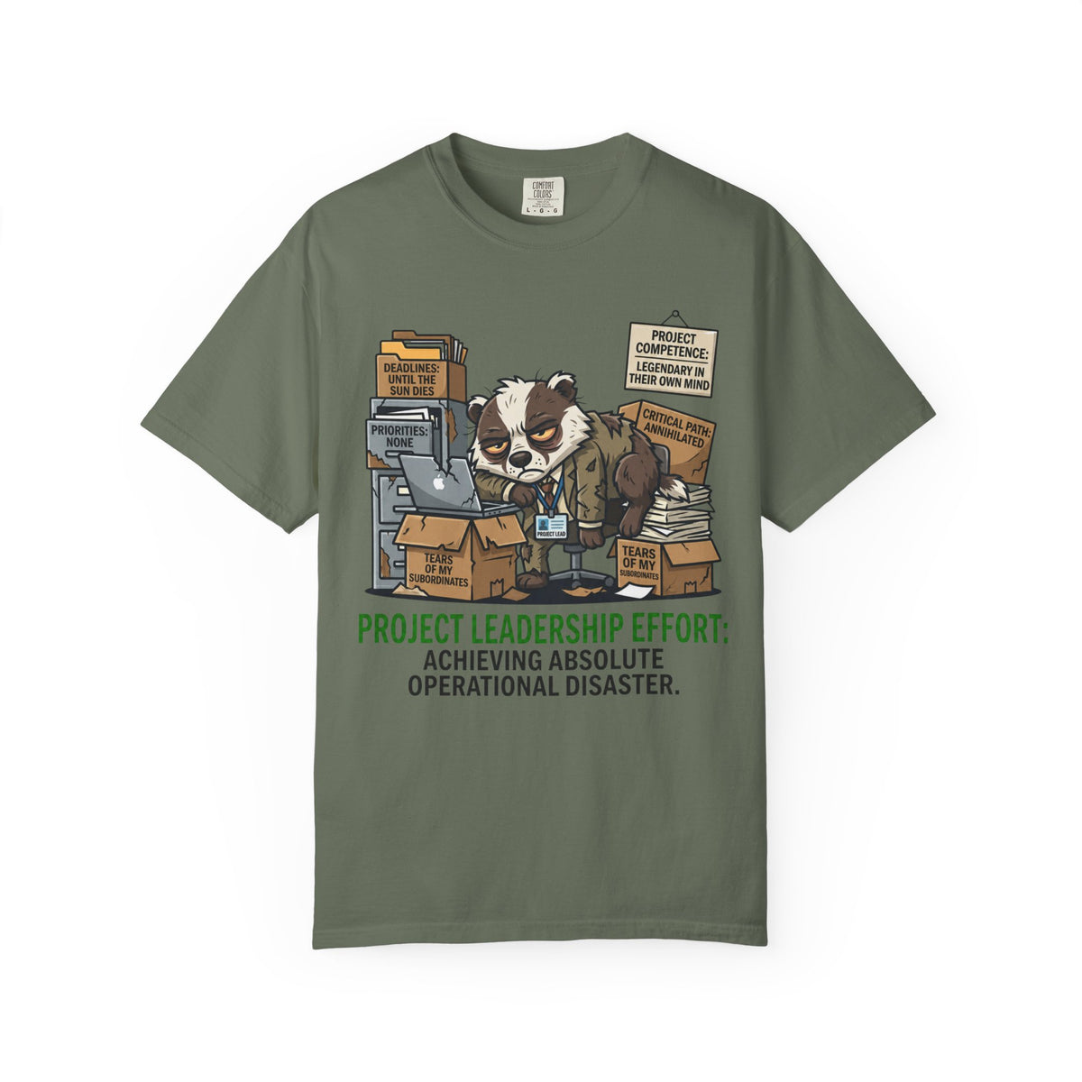 Color: Moss | Project Leader Unisex Garment-Dyed Tee