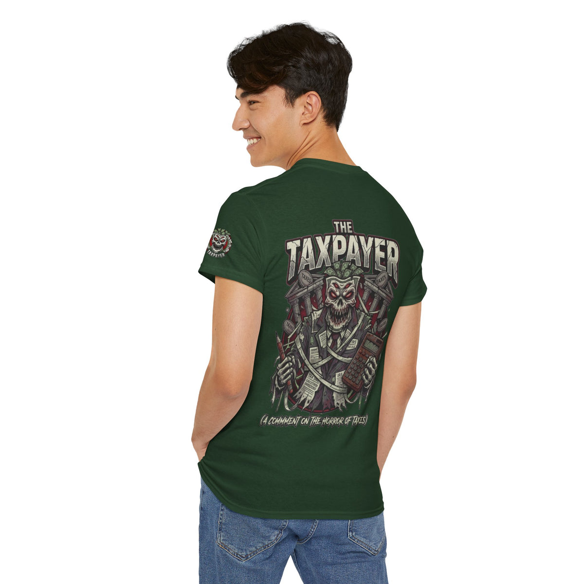 Color: Forest Green | Horror of Taxes Premium Graphic Tee