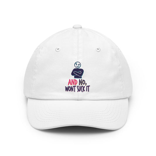 Color: White | Won't Suck It Dad Hat — Graphic