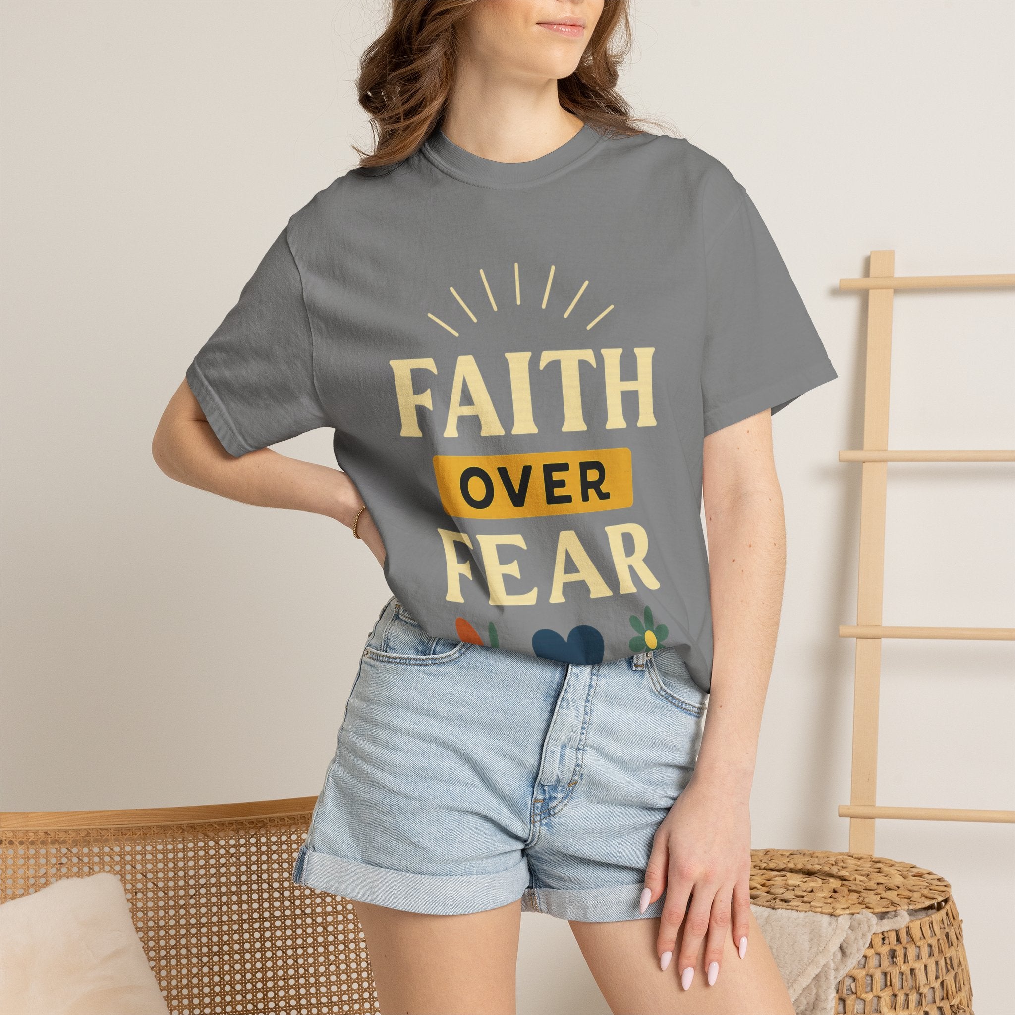 “Faith Over Fear” Unisex Garment-Dyed T-shirt