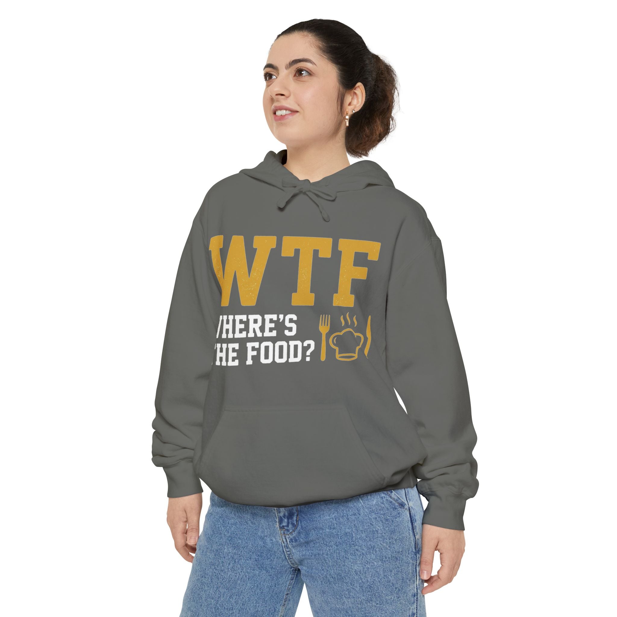 Hangry AF: WTF Where's The Food | Garment-Dyed Hoodie — AttitudeShirts