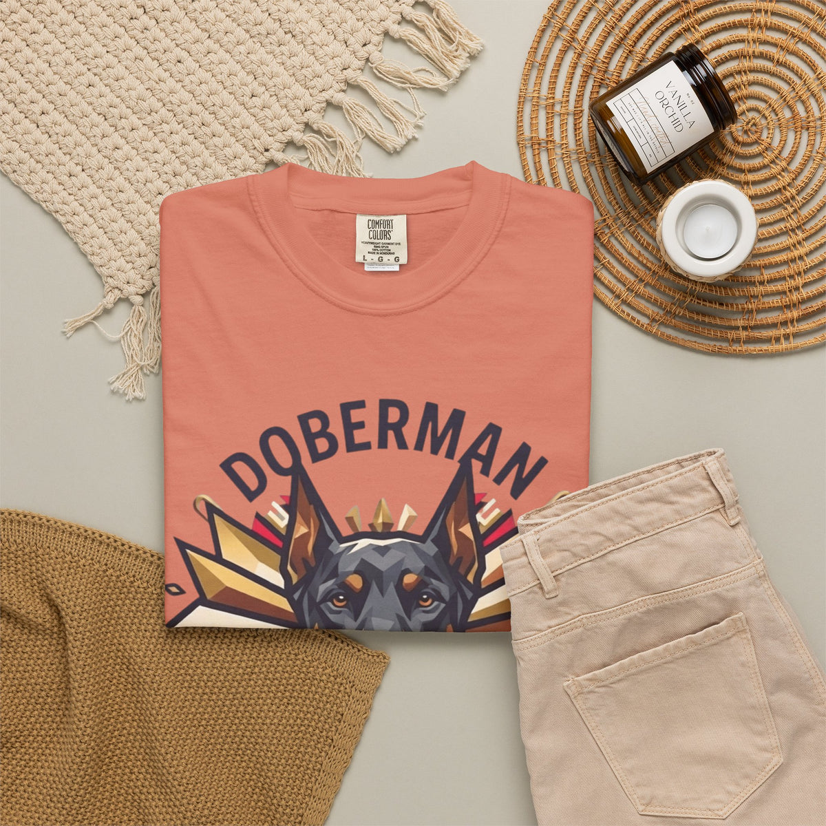 "Doberman Defender" Unisex Garment-Dyed Tee