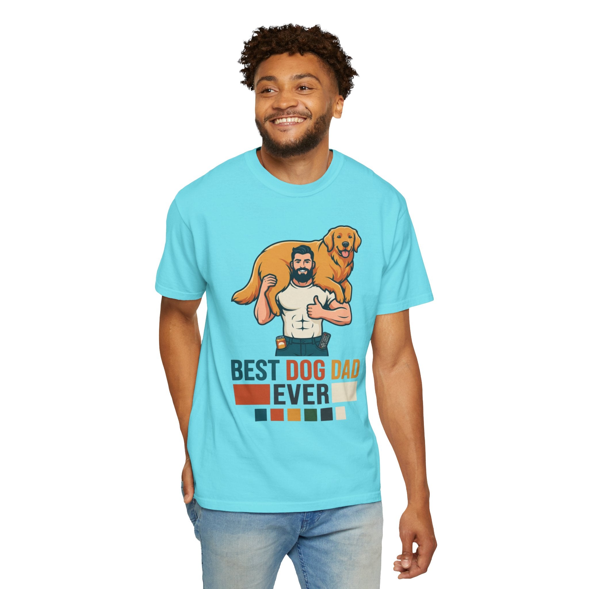"Best Dog Dad" Unisex Garment-Dyed Tee