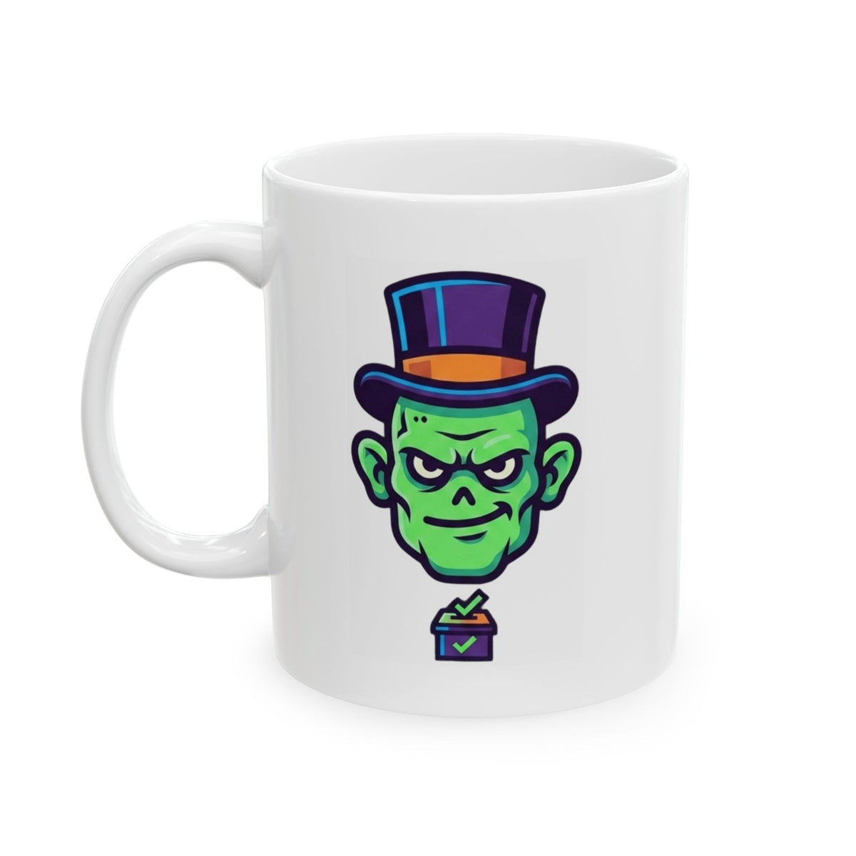 "Spooky-Fy Politics" White Ceramic Mug — Graphic