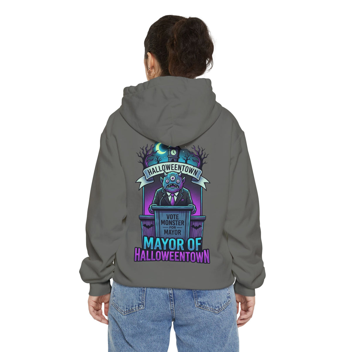 Color: Grey | Mayor Of Halloweentown Garment-Dyed Hoodie