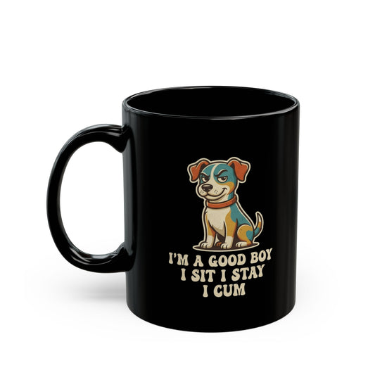 "I'm A Good Boy" Black Ceramic Mug