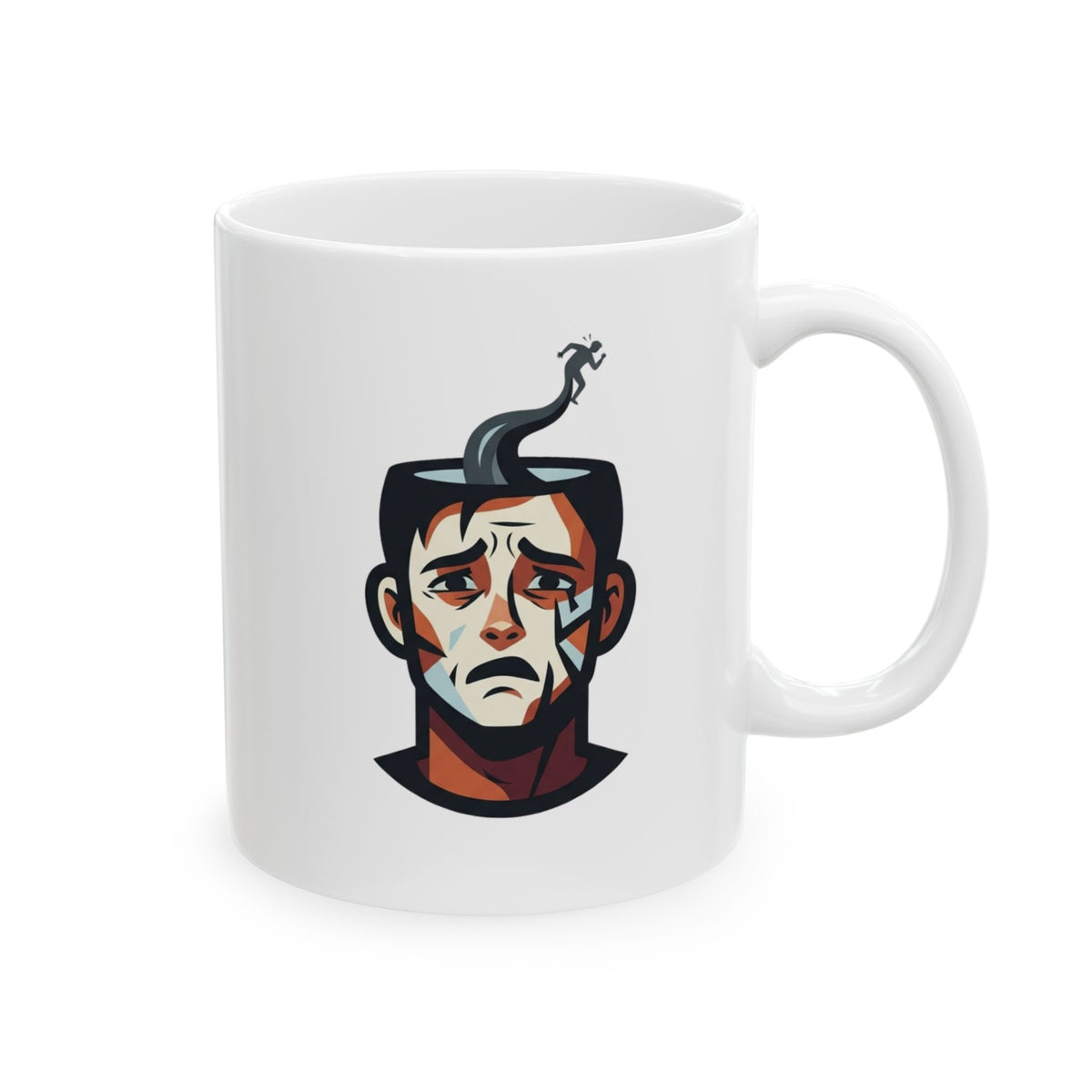 "Therapy Needed" White Ceramic Mug — Graphic