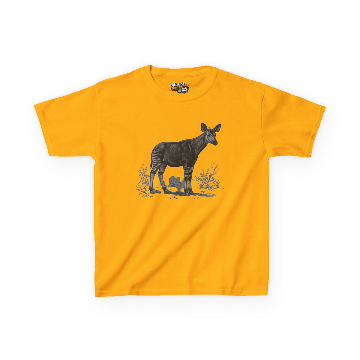 "Pencil Sketch Art Okapi" Kids Tee