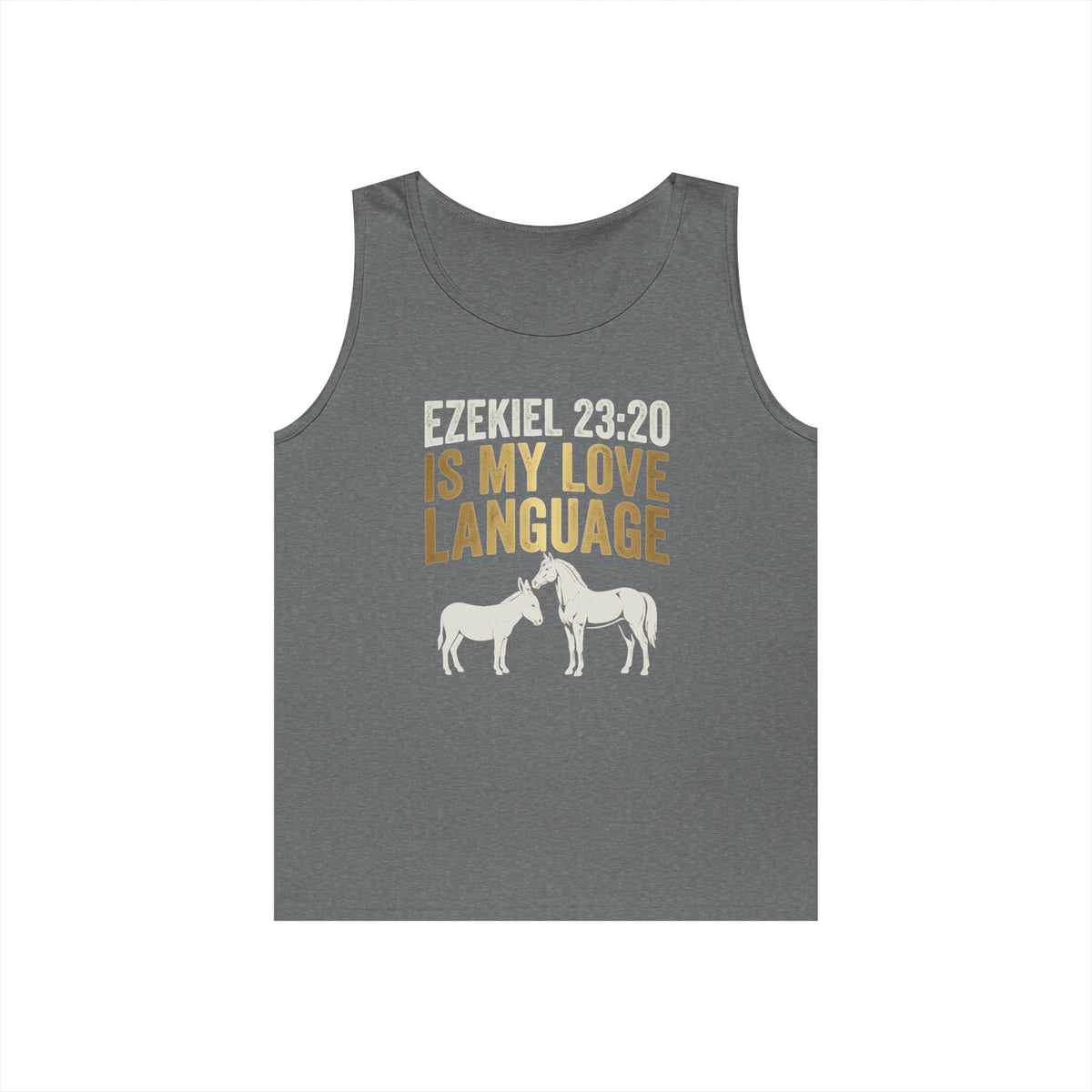 Color: Graphite Heather | Good Book Series Ezekiel 23 20 Love Language Tank Top