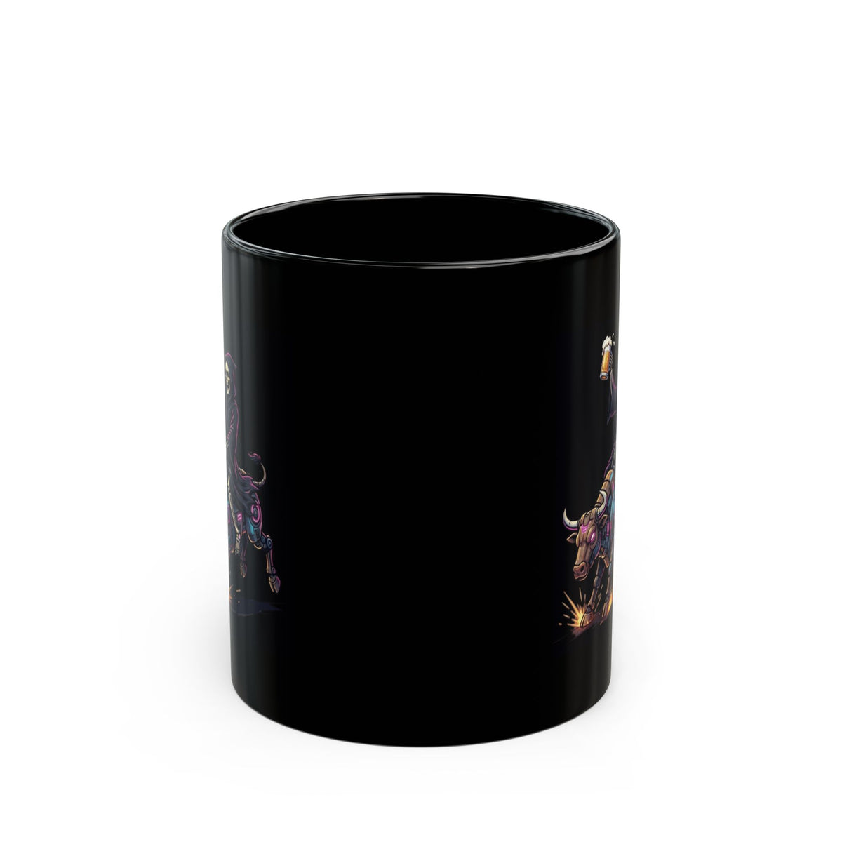 "Reaping the Night Life" Black Ceramic Mug — Graphic