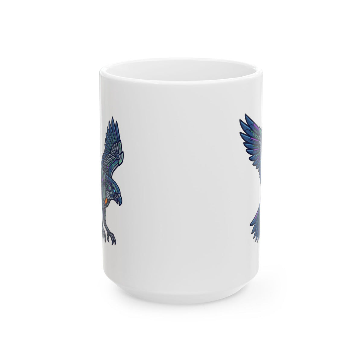 "Cyber Eagle" White Ceramic Mug