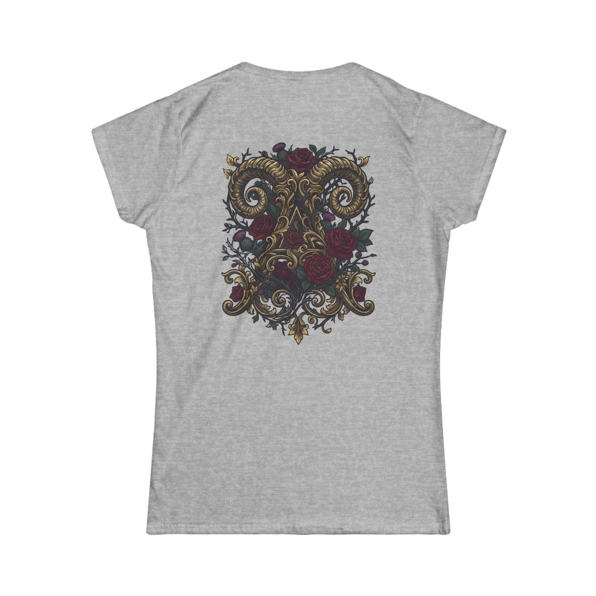 Color: Sport Grey | Floral Monogram Aries Women's Tee