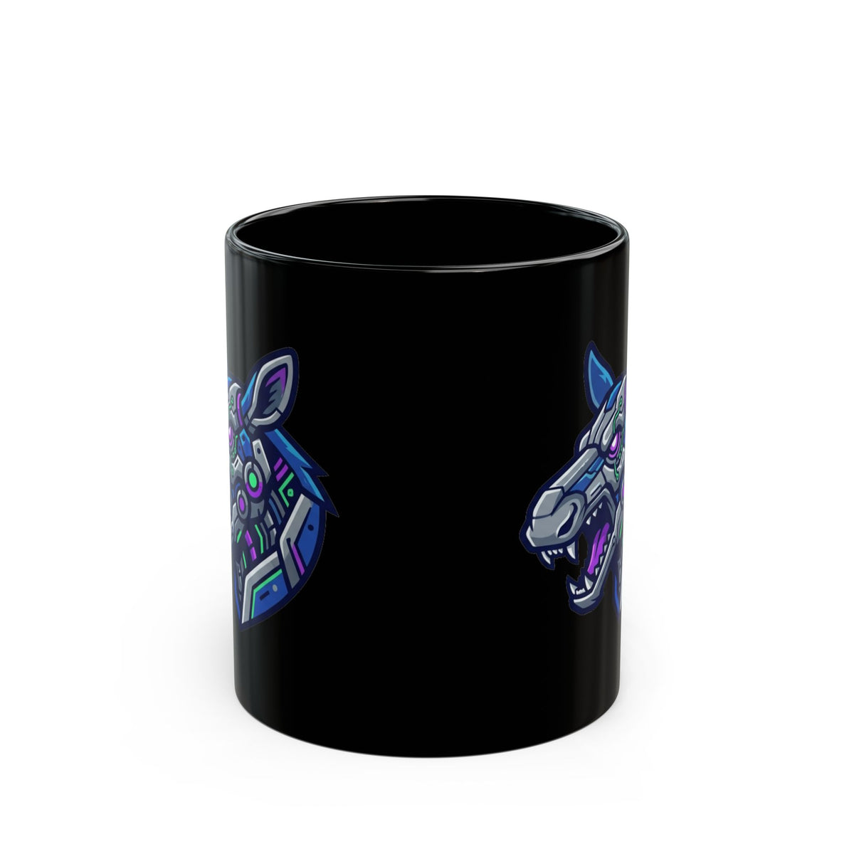"Cyber Moose" Black Ceramic Mug — Graphic