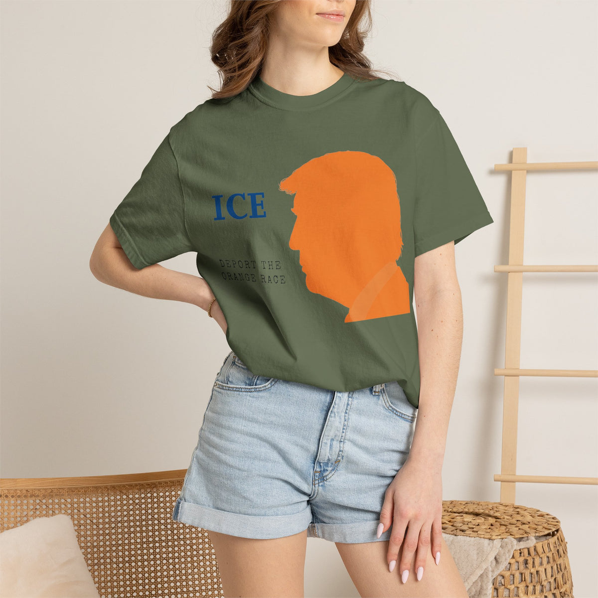 Color: Sage | Deport the Orange Race Unisex Garment-Dyed T-shirt