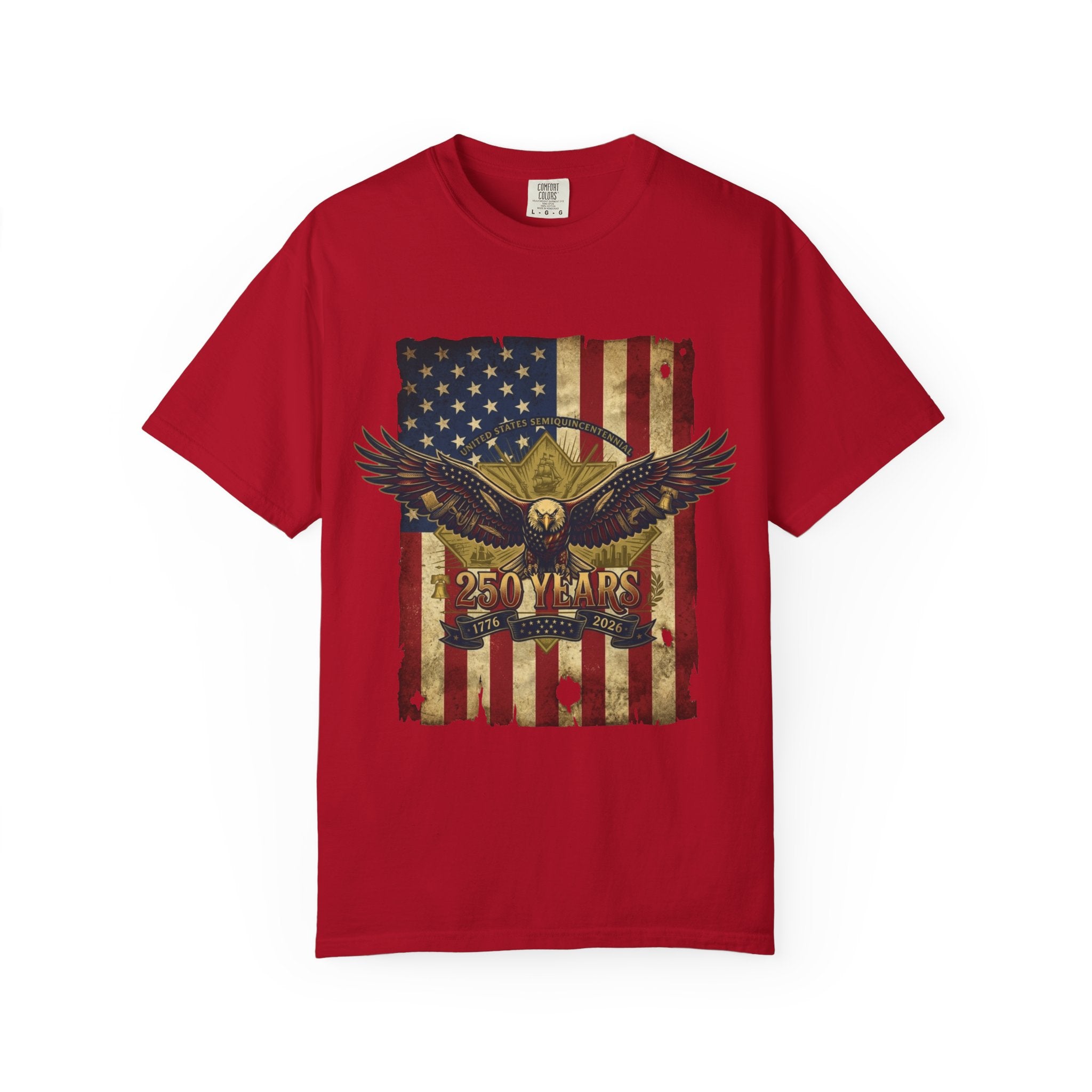 "Eagle and Flag 250 Years" Unisex Garment-Dyed Tee