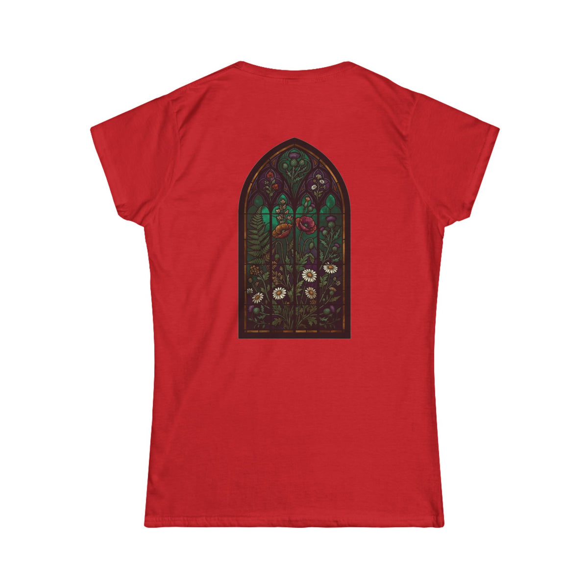 Color: Red | Stained Glass Floral Women's Tee