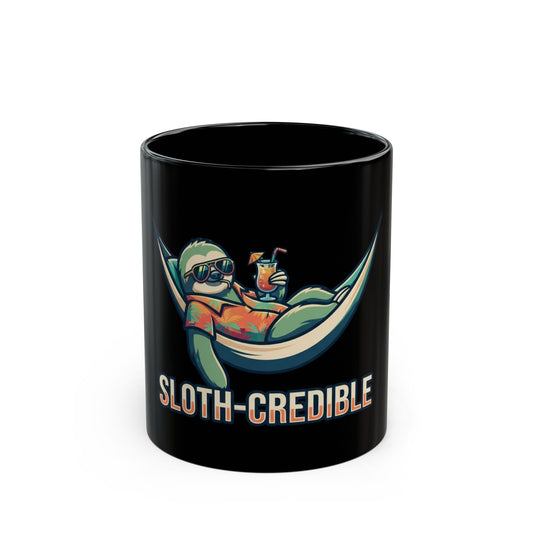 "Sloth Credible" Black Ceramic Mug