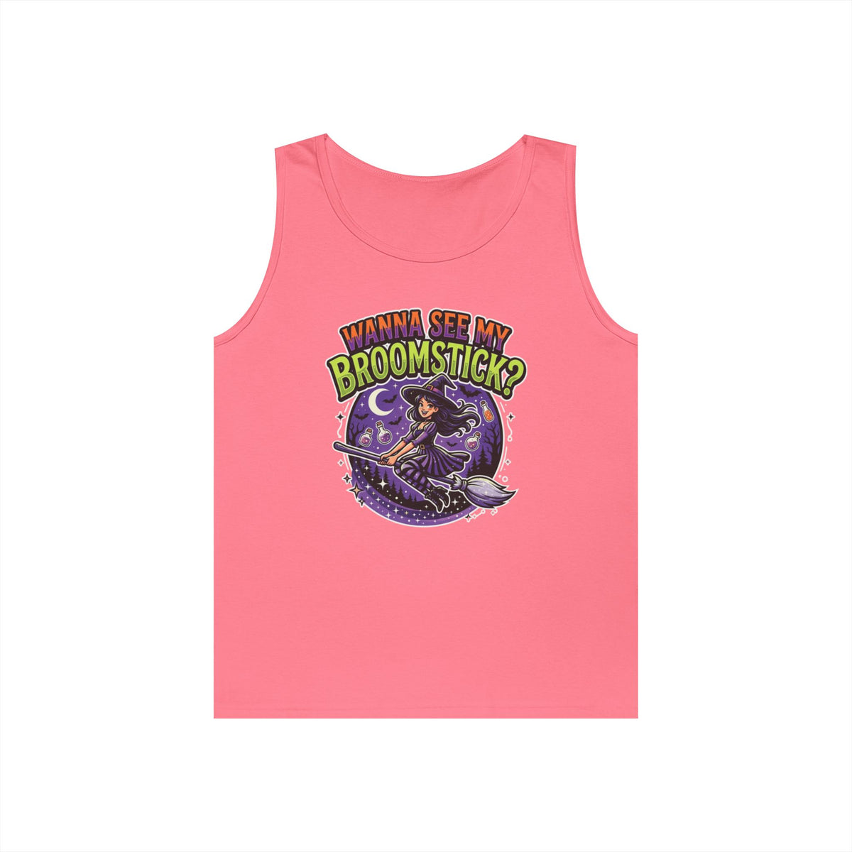 Color: Safety Pink | Wanna See My Broomstick Tank Top