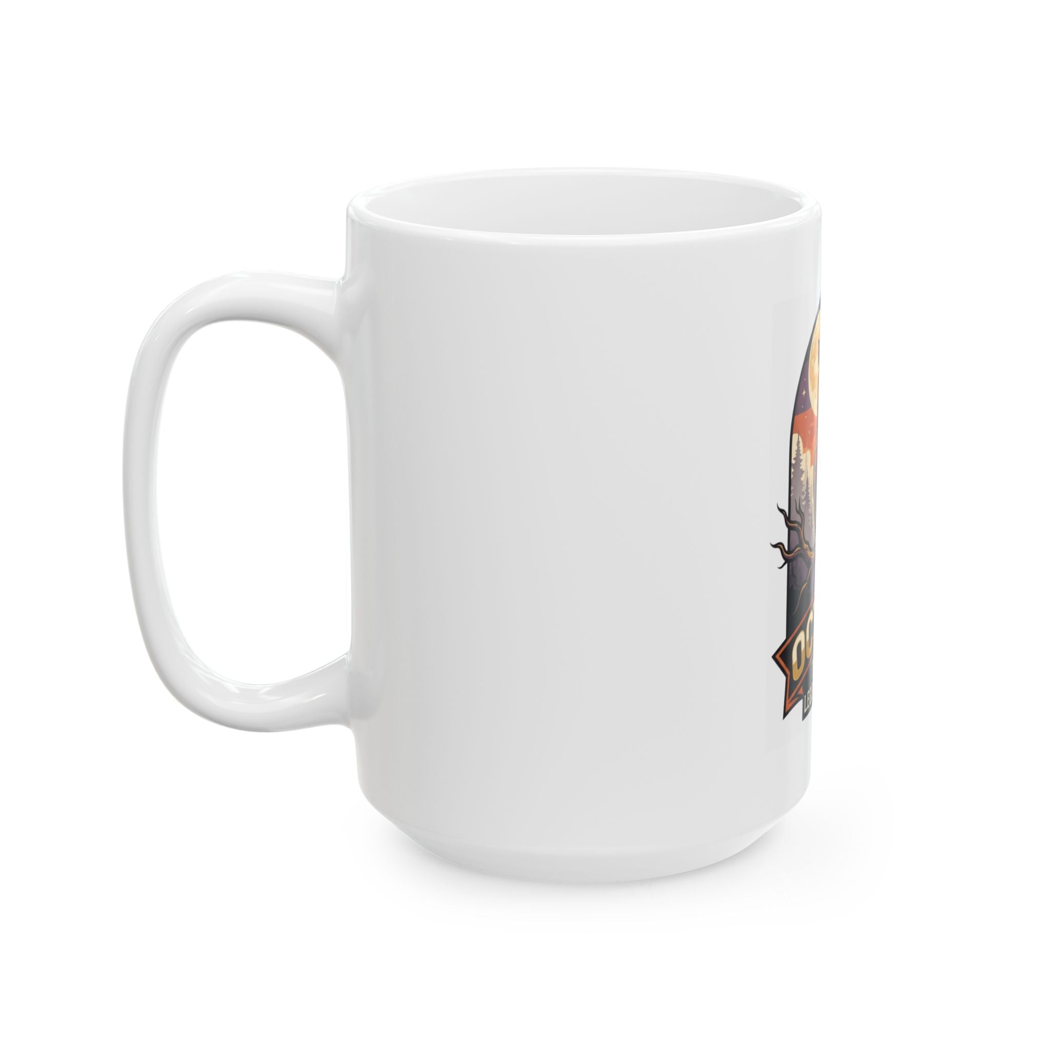 "October Legend" White Ceramic Mug